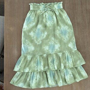 NEW Midi Mint Green 100% Cotton Skirt By Elan, Size S